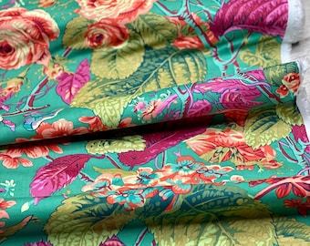 Rose and Hydrangea - Green || Stash, Philip Jacobs for the Kaffe Fassett Collective, sold by the 1/2 yard or the yard