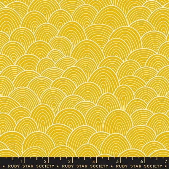 Verbena, Verbena Petals, in Goldenrod RS6038 12, Ruby Star,By Jen Hewett, sold by the 1/2 yard or the yard