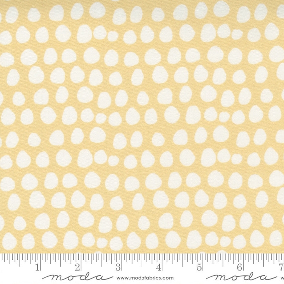 Little Ducklings, in Yellow and White dots, 25107 14 Moda, By Paper And Cloth, Sold by the 1/2 yard or the yard