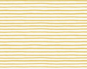 Holiday Classics, Festive Stripe, Yellow Fabric, RP609-YE4, By Rifle Paper Co, For Cotton + Steel, Sold by the 1/2 yard or the yard