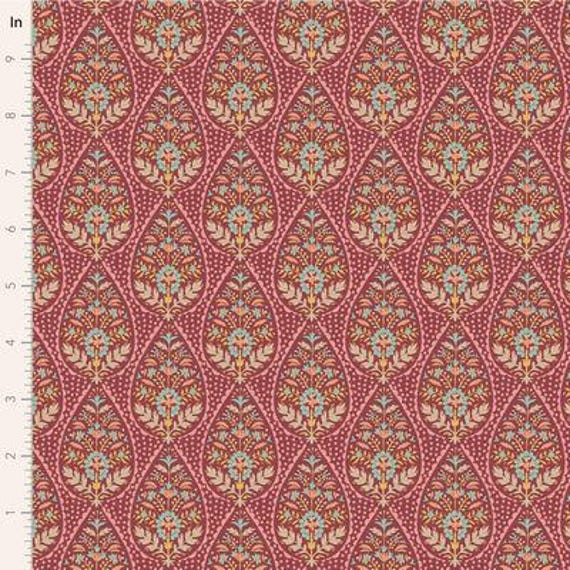 Sanctuary, Adina, in  Maroon, Tilda Fabrics, sold by the yard