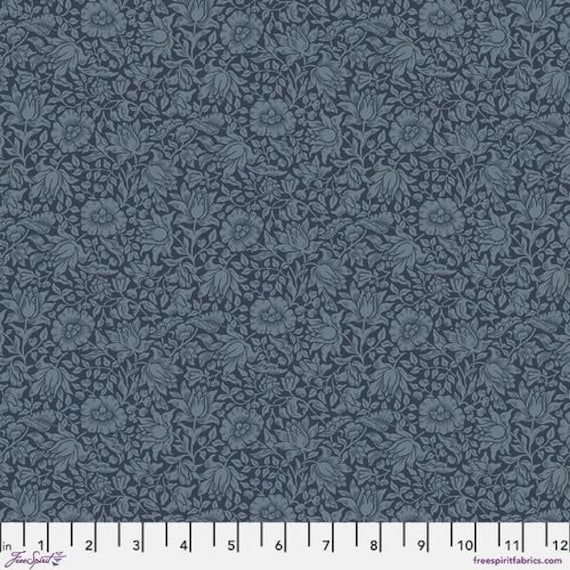 Buttermere, Mallow, in Navy, By The Original Morris & Co., FreeSpirit, sold by the 1/2 yard or the yard