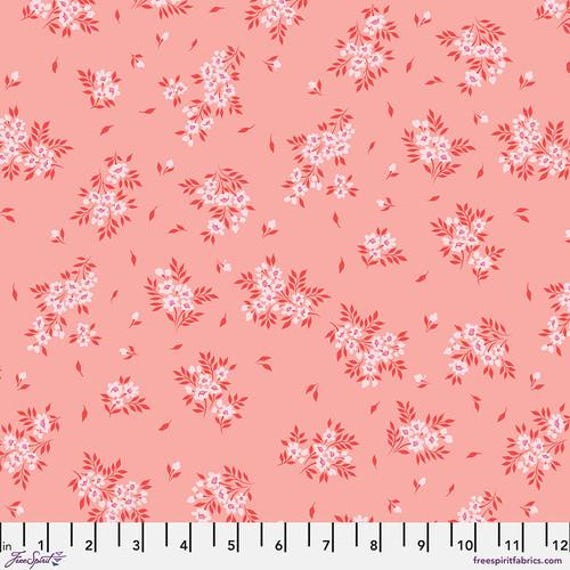 What a Ditz, in Peachy keen, Tula Pink True Colors, 100% cotton, sold by the yard
