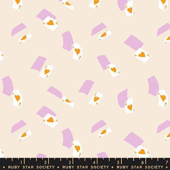 Hello Alice, Falling Aces, in Shell, RS2129 11, Ruby Star, sold by the yard