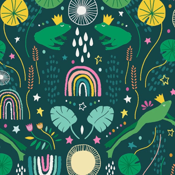 Frog Song Evening from Rain or Shine, by Jessica Swift, for Art Gallery Fabrics, sold by the 1/2 yard or the yard