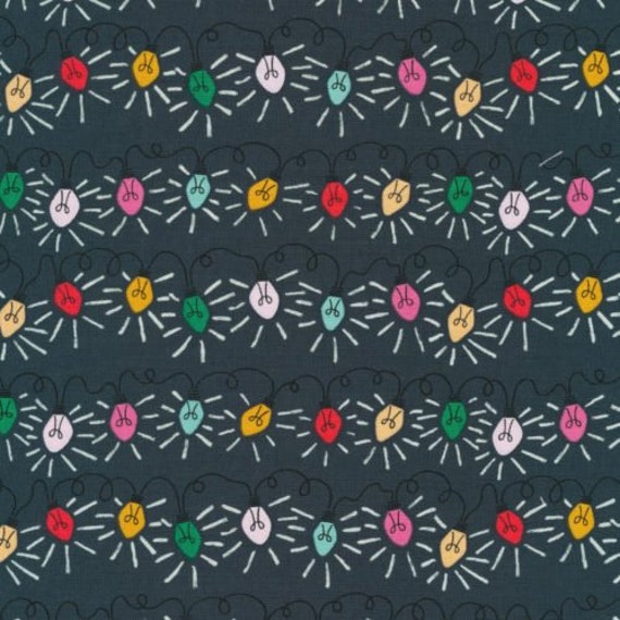 Winter Wonderland, 227198 CELEBRATION LIGHTS, By Helen Bowler, Could9 Organic Fabric, sold by the 1/2 yard or the yard   100% Cotton