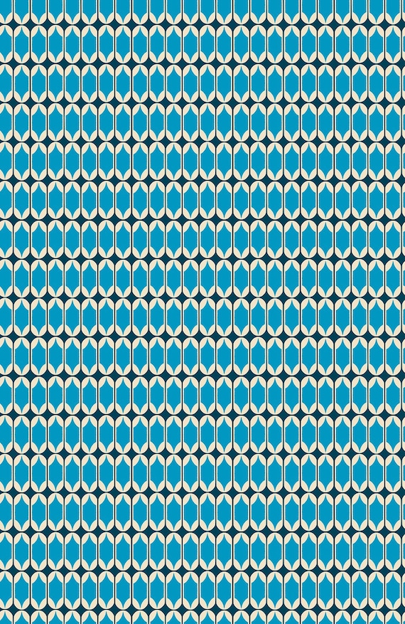 Trinketry, Geometric Blender Retro, in Bright Blue By Melody Miller, RS0115 16,  RUBY STAR SOCIETY, sold by the yard