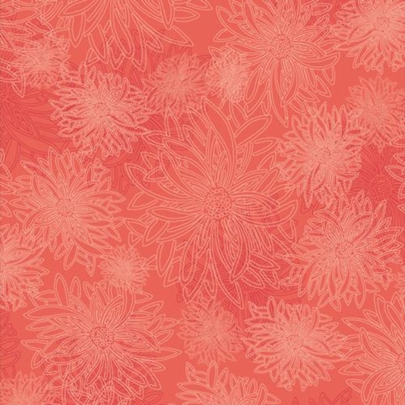Floral Elements, in Coral, By Art Gallery Fabrics, AGF, sold by the yard
