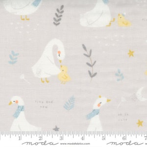 60&quot; Little Ducklings Gauze Grey, 25100 14DG Moda, By Paper And Cloth, Sold by the 1/2 yard or the yard