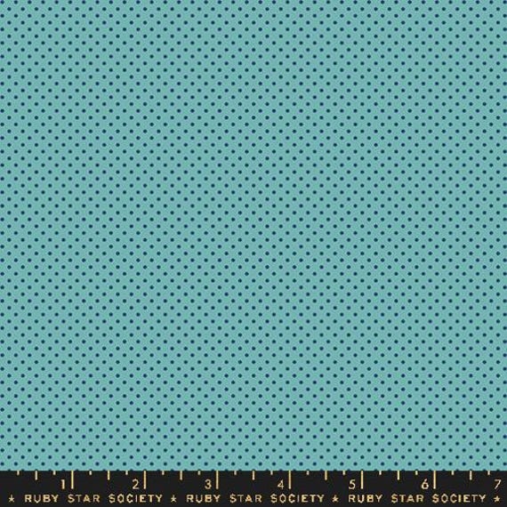 Ooh Lucky Lucky, Mini Dot Dots Ditsy Blenders, in Turquoise/Blue, RS4102 18, By Alexia Abegg, Ruby Star, sold by the 1/2 yard or the yard