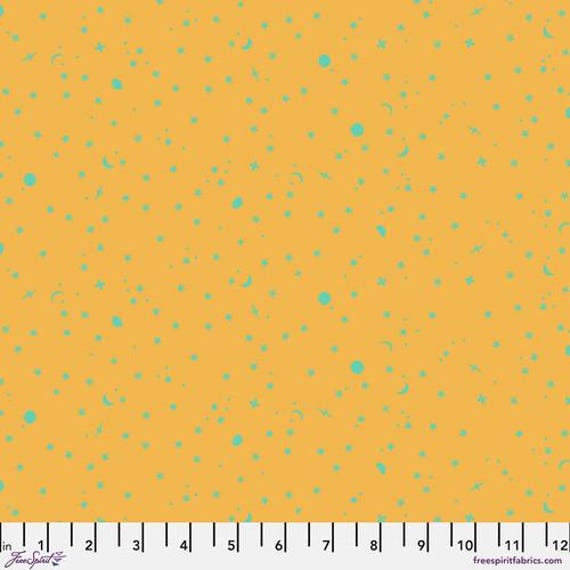 Space Sprinkles, in Papaya, Tula Pink, True Colors, 100% cotton, sold by the yard