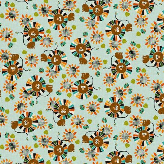 NM103-SK1U Kawaii Nakama - Raion - Sky Unbleached Fabric- Cotton and Steel- RJR-  Sold by the half-yard cut continuous