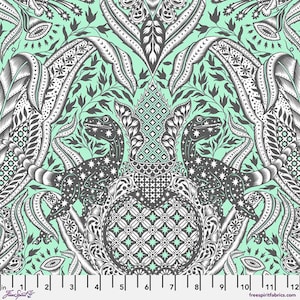 ROAR! Gift Rapt, Mint , PWTP224.Mint, by Tula Pink, for FreeSpirit, sold by the 1/2 yard or the yard,