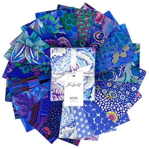 Kaffe Fassett Classics Plus, 20pc FQ - Lake, Classics Plus Pre-Cuts, Kaffe Fassett Collective