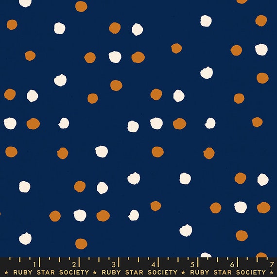 Vessel Paint Dot Navy, RS4044 17 Ruby Star, By Alexia Abegg, Moda, Sold by the 1/2 yard or the yard