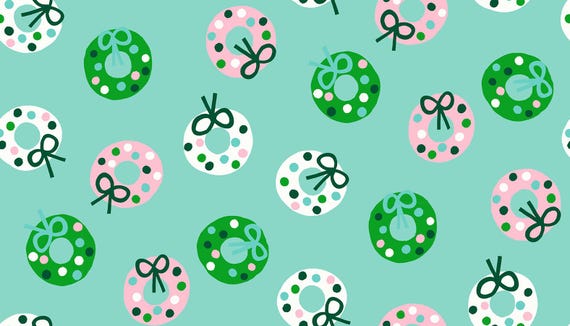 Merry Happy, Dots Wreaths,  in Frost, By Kimberly Kight, RS3099 15, Ruby Star, sold by the yard