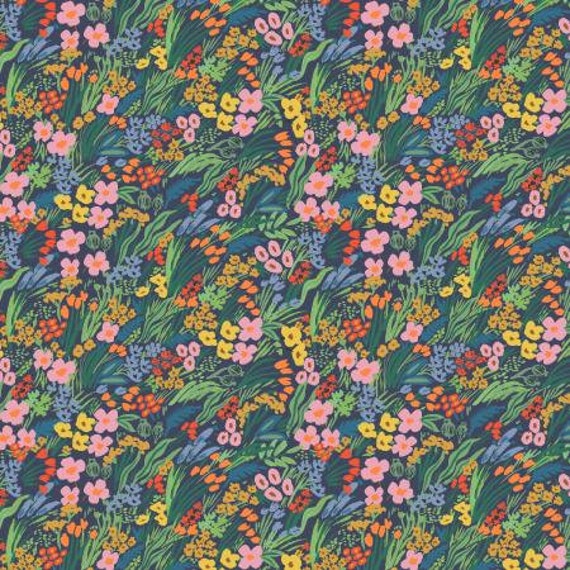 Bramble, Lea, Blue Multi Fabric, RP909-BM2, Rifle Paper Co, Cotton + Steel, RJR, Sold by the 1/2 yard or the yard