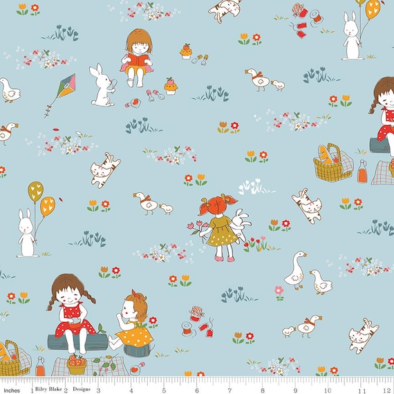 Serendipity 2, Main Print, in Powder, C17300-Powder, By Minki Kim, Riley Blake Designs, sold by the yard