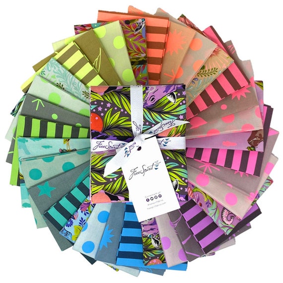 Everglow Fat Quarter Bundle, 32 pieces, By Tula Pink, for FreeSpirit Fabrics