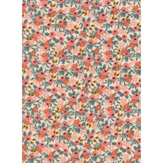 AB8004-001 Les Fleurs - Rosa - Peach Fabric- Rifle Paper Co- Cotton and Steel/RJR- Sold by the 1/2 yard or the yard