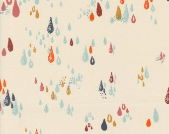 Things Above, Raindrops, in Eggshell, By Fancy That Design House, 45617 11, Moda, sold by the yard