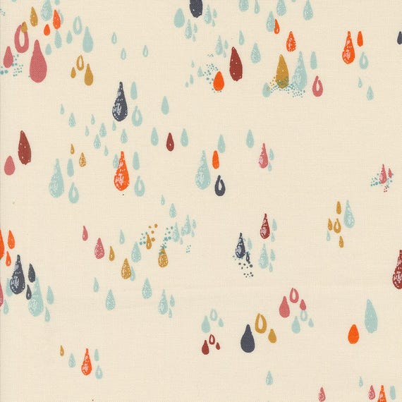 Things Above, Raindrops, in Eggshell, By Fancy That Design House, 45617 11, Moda, sold by the yard