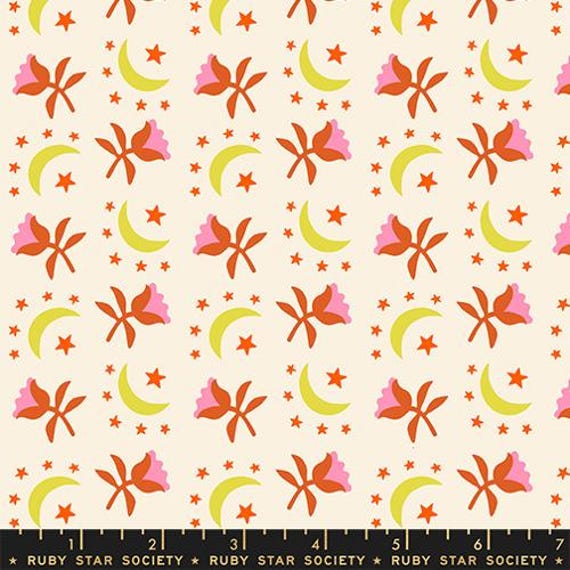 Catnap, Moonflower 30's, in Natural, RS4133 11, by Alexia Abegg, Ruby Star, Moda Fabrics, sold by the yard