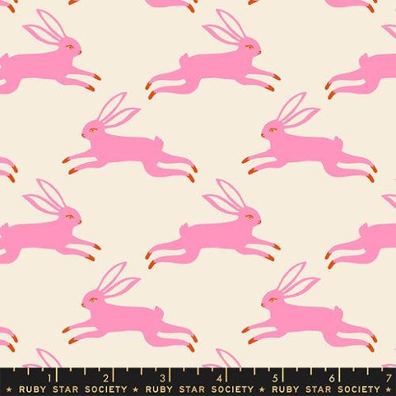 Backyard, Bunny Run, Flamingo RS2087 11, by  Sarah Watts, for Ruby Star, Moda, sold by the 1/2 yard or the yard