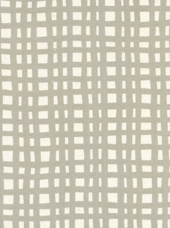 K3046-001 Yours Truly - Going Steady Grid - Natural Unbleached Cotton Fabric- Cotton and Steel- RJR- Sold by the half-yard cut continuous