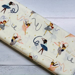 Spin & Twirl, Main Print in Cream, Ballerina Sparkle, The RBD Designers, Riley Blake Designs, sold by the 1/2 yard or the yard