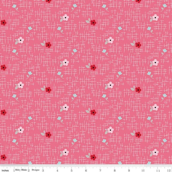 Flannel Panda Love Floral Pink, By Kelly Panacci, for Riley Blake, sold by the 1/2 yard – cut continuously