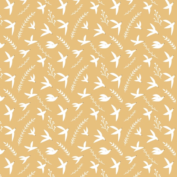 Pond Life-Birds in Flight-Dijon Fabric- By Indico Designs for RJR- Sold by the 1/2 yard or the yard