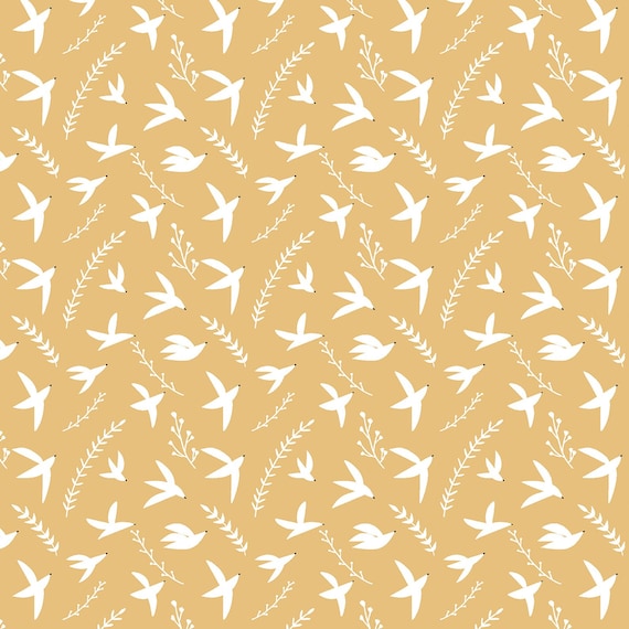 Pond Life-Birds in Flight-Dijon Fabric- By Indico Designs for RJR- Sold by the 1/2 yard or the yard