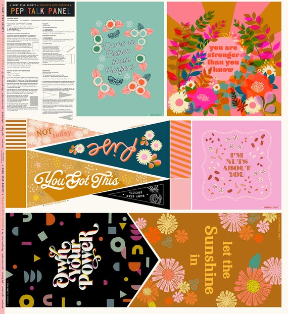 Pep Talk Panel 48" x 45" Multi, RS5054, Ruby Star