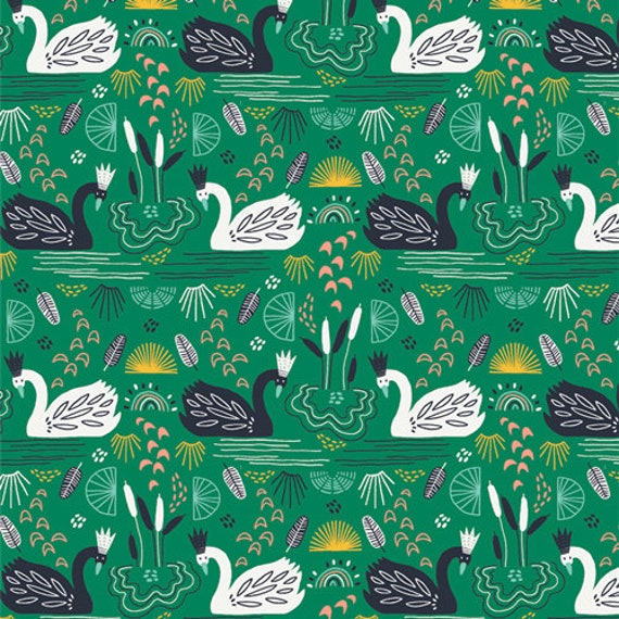 Wandering Swans, From Flight Path, By Jessica Swift, for Art Gallery Fabrics, sold by the 1/2 yard or the yard