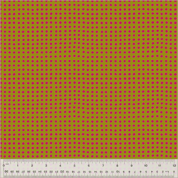Ruby + Bee Blenders, Heather Ross, Dots, Turmeric/Dragonfruit, 54417-31, Windham Fabrics, sold by the yard.