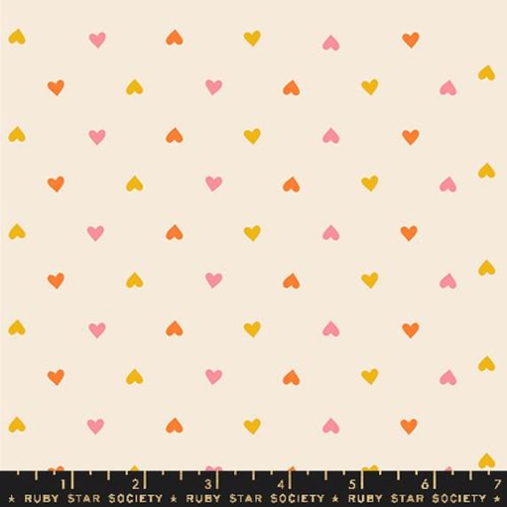 Juicy, Hearts Ditsy Dots Hearts Retro Blender, Multi, By Melody Miller, Ruby Star Society, sold by the 1/2 yard or the yard