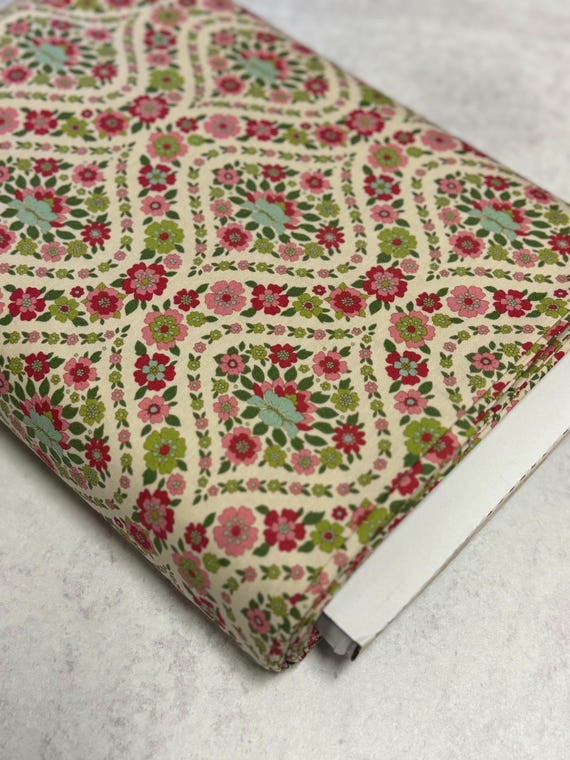 Wallflower, Bianca Thistle, in Green, By  Tone Finnanger, Tilda Fabric's, sold by the yard