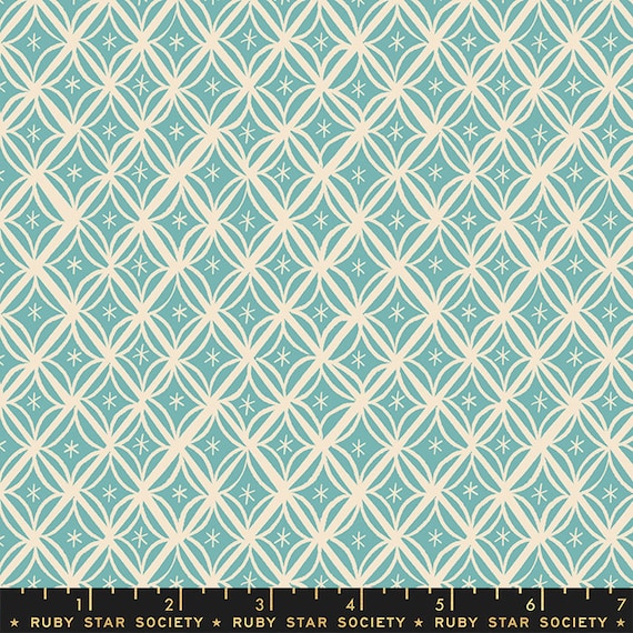 Camellia Macrame Turquoise, RS0034 16 Ruby Star, Ruby Star Society, By Melody Miller, Moda, Sold by the 1/2 yard or the yard