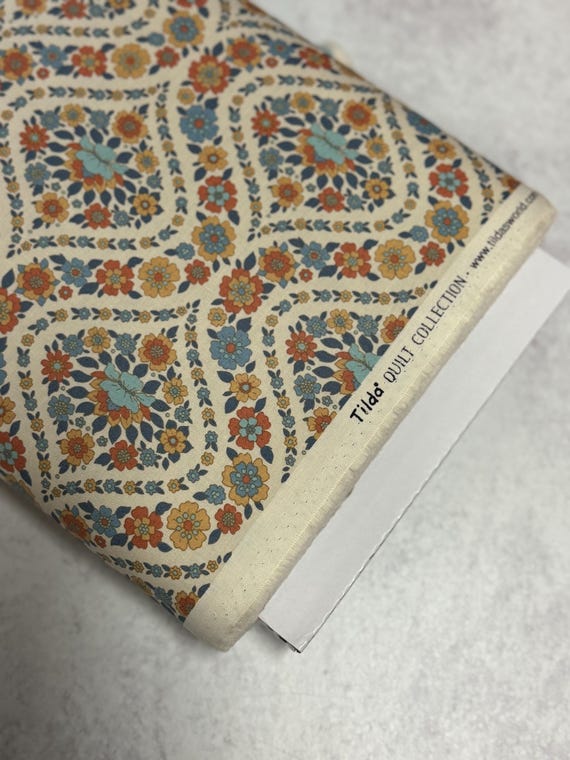 Wallflower, Bianca Thistle, in Blue, By  Tone Finnanger, Tilda Fabric's, sold by the yard