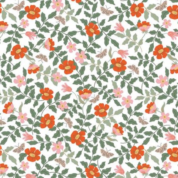 Strawberry Fields - Primrose - Ivory Fabric- RP402-IV2- Rifle Paper Co- Cotton and Steel/RJR- Sold by the 1/2 yard or the yard