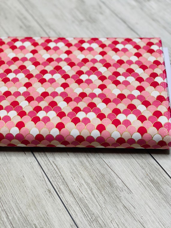 Ahoy! Mermaids Scales Coral,  C10345-Coral by Melissa Mortenson for Riley Blake Designs, Sold by the 1/2 yard or the yard