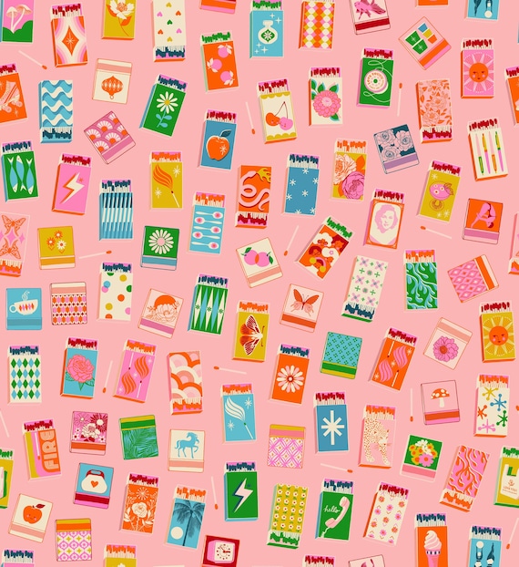 Trinketry, Match books, in Balmy, RS0109 13, Ruby Star, sold by the yard