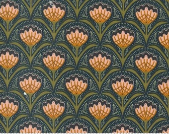 Quaint Cottage, Floret Florals, in Midnight, 48371 21, by Gingiber, for Moda, sold by the 1/2 yard or the yard