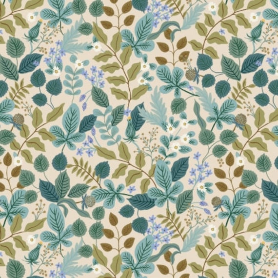 Vintage Garden, Verte, Cream Fabric, RP1003-CR1, By Riffle Paper Co, Cotton & Steel, sold by the 1/2 yard or the yard