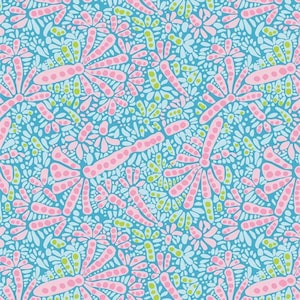 Costeira, Belos Corais Azuis, Designed By AGF Studio, sold by the yard