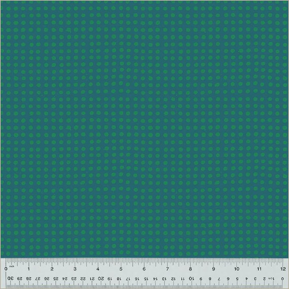 Ruby + Bee Blenders, Heather Ross, Dots, Kelp/Evergreen, 54417-35, Windham Fabrics, sold by the yard.