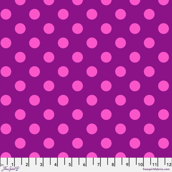 Tula's True Colors, Pom Pom, in Foxglove, by Tula Pink, FreeSpirit Fabrics, sold by the yard