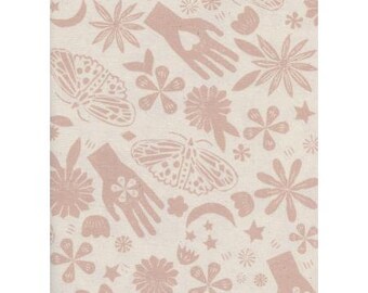 Moonrise - Dream - Pink Unbleached Cotton Fabric- A4067-003- Cotton and Steel- sold by the 1/2 yard of the yard