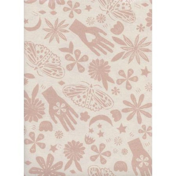 Moonrise - Dream - Pink Unbleached Cotton Fabric- A4067-003- Cotton and Steel- sold by the 1/2 yard of the yard